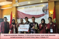 Fakultas Hukum UMSB Meraih Juara 1 dalam Ajang Kompetisi Debat Hukum Nasional