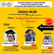 Adakan Diskusi Online, BEM FAI UMSB Angkat Tema Menggapai Mimpi Meraih Beasiswa ke Luar Negeri