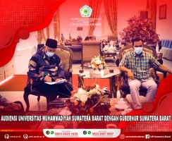 AUDIENSI REKTOR UNIVERSITAS MUHAMMADIYAH SUMATERA BARAT DENGAN GUBERNUR SUMATERA BARAT TERKAIT FOKUS GRUP DISKUSI TINGKAT NASIONAL DENGAN PETANI GAMBIR