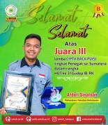 Mahasiswa UMSB Raih Juara III dalam Lomba Cipta Baca Puisi Tingkat Sumatera