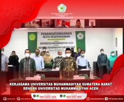 UNIVERSITAS MUHAMMADIYAH SUMATERA BARAT TANDATANGANI MoU DENGAN UNIVERSITAS MUHAMMADIYAH ACEH
