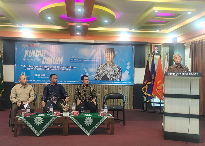Fakultas Hukum UM Sumatera Barat Gelar Kuliah Umum Bersama Dr. H. Busyro Muqoddas: Bangun Integritas Keilmuan Hukum di Era Modern