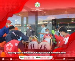 HINDARI KLASTER BARU, KAMPUS III UM SUMATERA BARAT DISEMPROT DISINFEKTAN