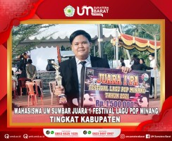 MAHASISWA UM SUMBAR JUARA 1 FESTIVAL LAGU POP MINANG TINGKAT KABUPATEN