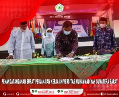 PENANDATANGANAN SURAT PERJANJIAN KERJA UNIVERSITAS MUHAMMADIYAH SUMATERA BARAT