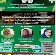 HIMA Agroteknologi Faperta UMSB mengadakan webinar dengan tema “Meningkatkan Produktivitas Lahan Pekarangan dengan Budidaya Jamur Tiram dan Teknik Vertikultur untuk Pemenuhan Gizi Keluarga di Pandemi 