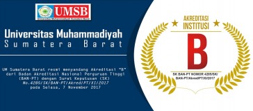 Alhamdulillah, Akreditasi Institusi UMSB telah Terakreditasi B